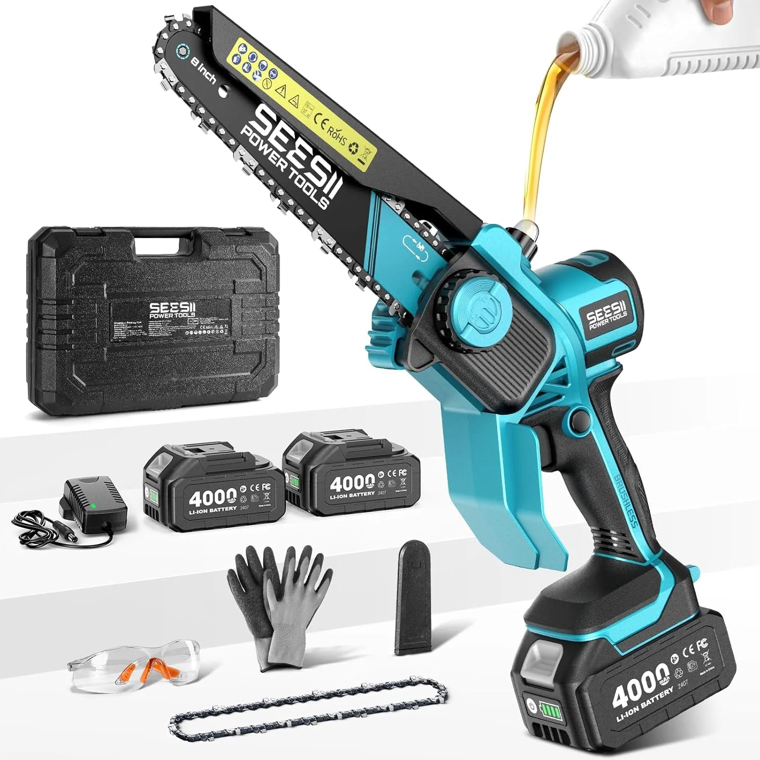 New Arrivals 6 Inch Mini Electric Chainsaw Cordless Battery Powered - Image 2