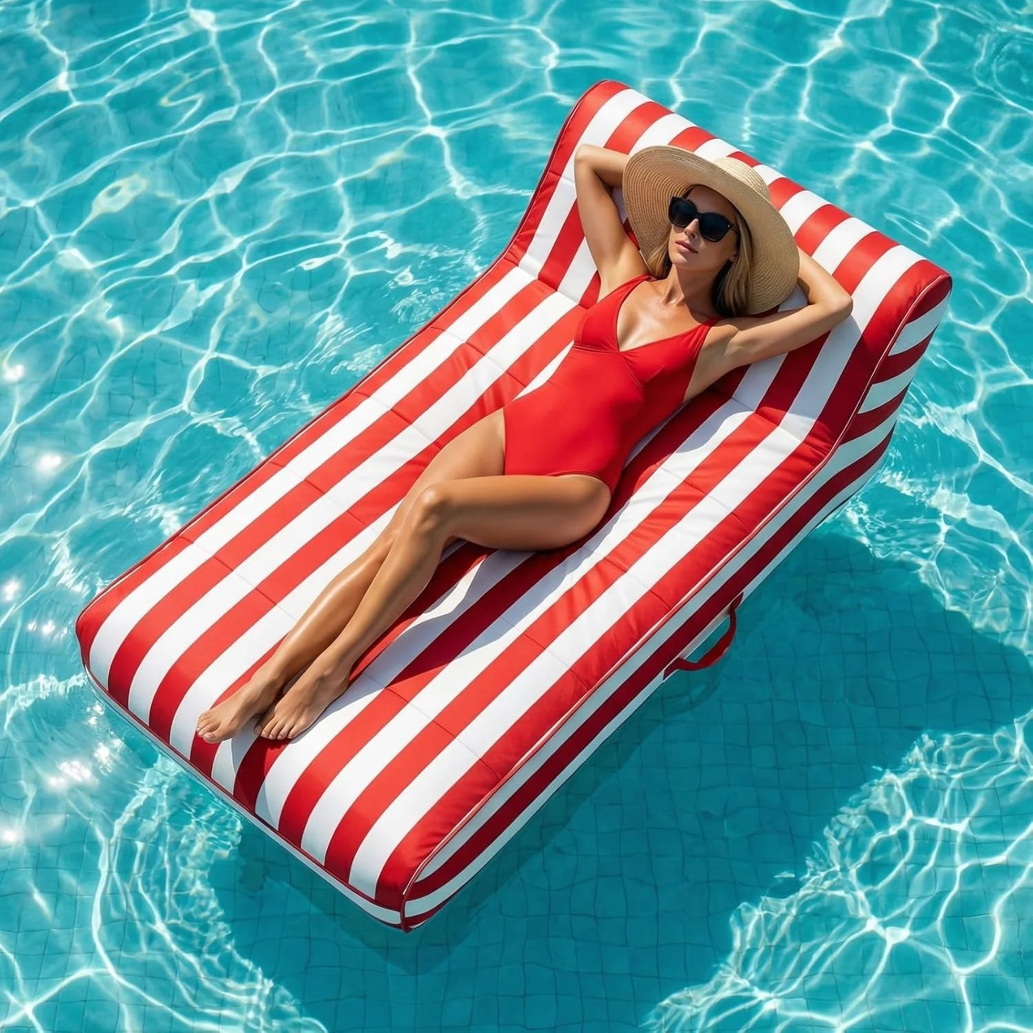 New Arrivals Stylish Pool Float Lounger Recliner, Large Floating Chair & Backrest, Heavy Duty Lake - Image 4