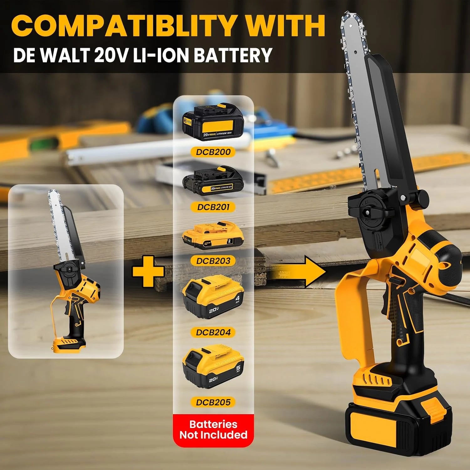 New Arrivals Cordless 8 Inch Pole Saw & Mini Chainsaw For DE Walt 20V MAX Battery - Image 3