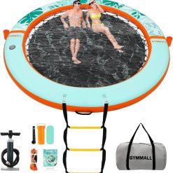 Alternative view of GYMMALL Inflatable Water Hammock Floating Dock 8 FT with Mesh, Tanning Pool Raft Round Ring for Adults bifanuoyard