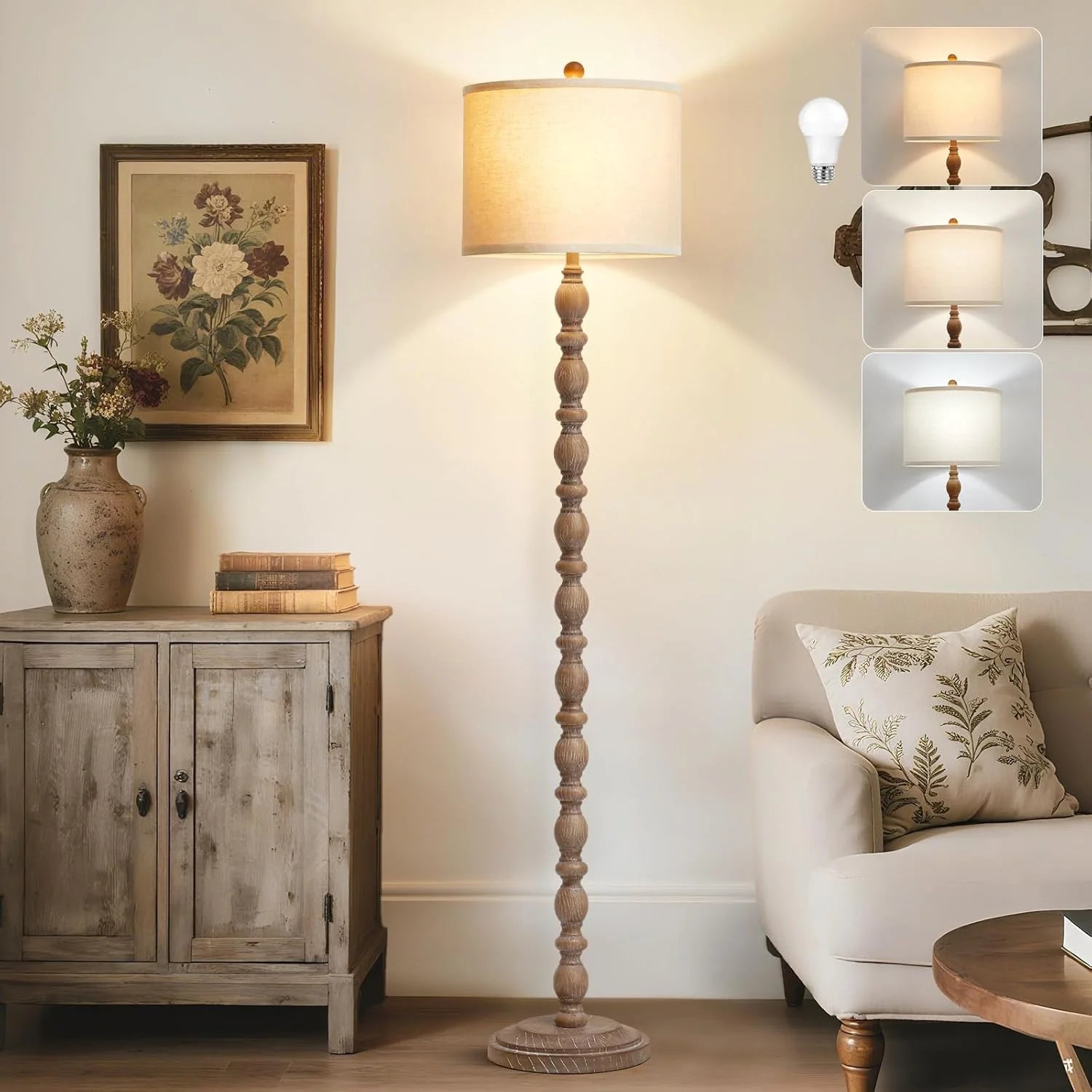 New Arrivals 62 Floor Lamp, Rotary Switch, Rustic Resin Tall Lamps for Living Room - Image 4