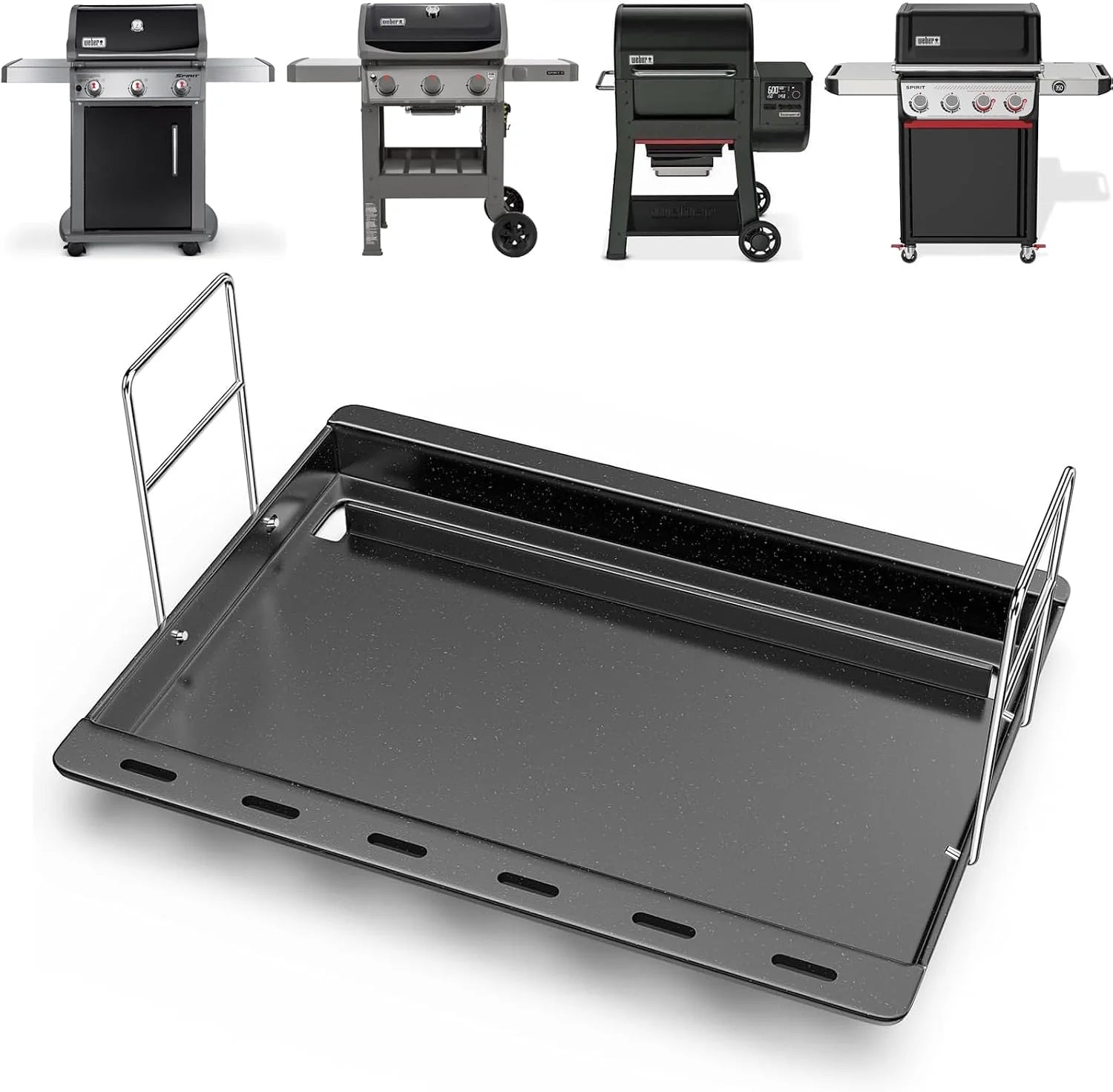 25 x 16 Pre-Seasoned Nonstick Cast Iron Griddle for Gas & Charcoal Grills, Universal Flat Top with Grease Groove - Image 7