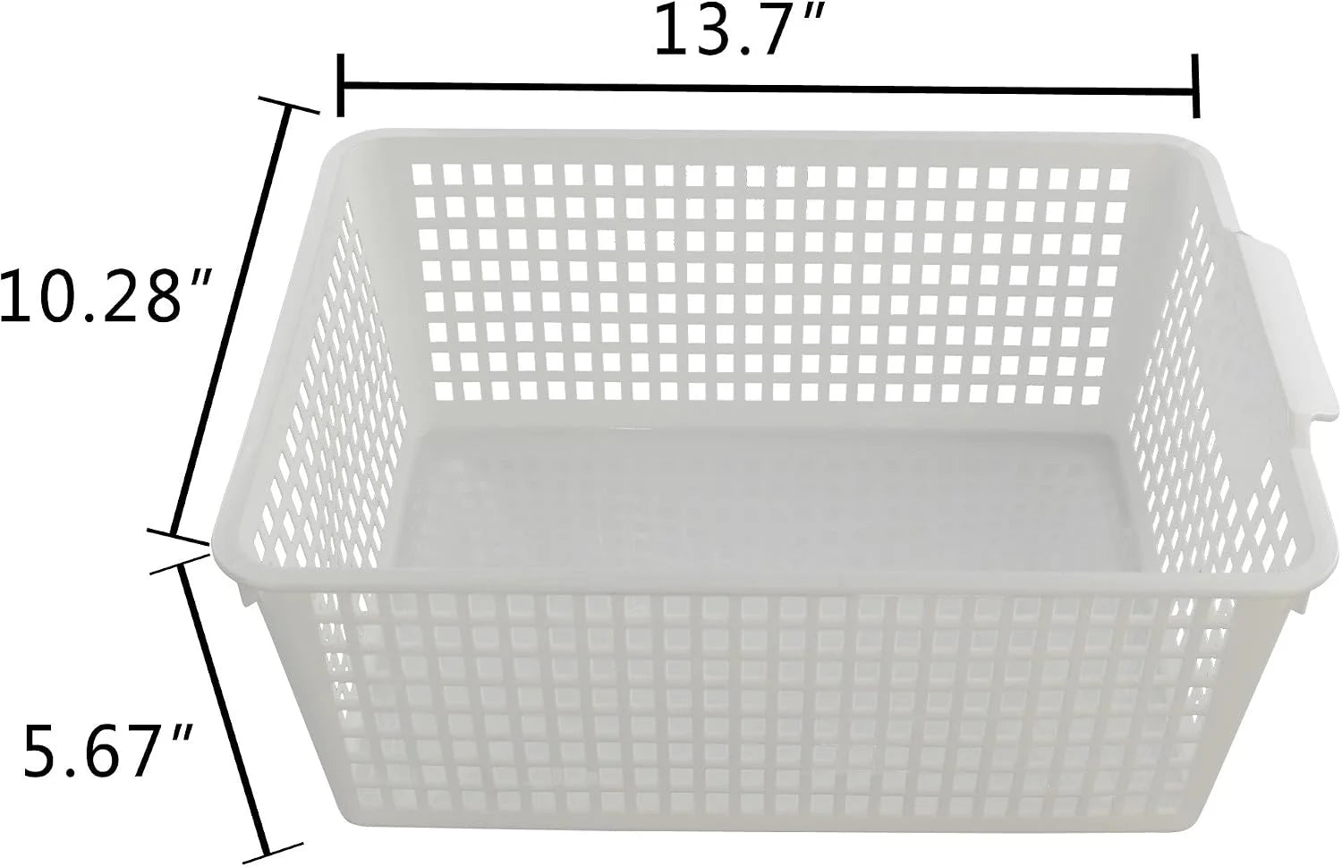 New Arrivals Plastic Storage Basket, Plastic Storage Bin, White - Image 2