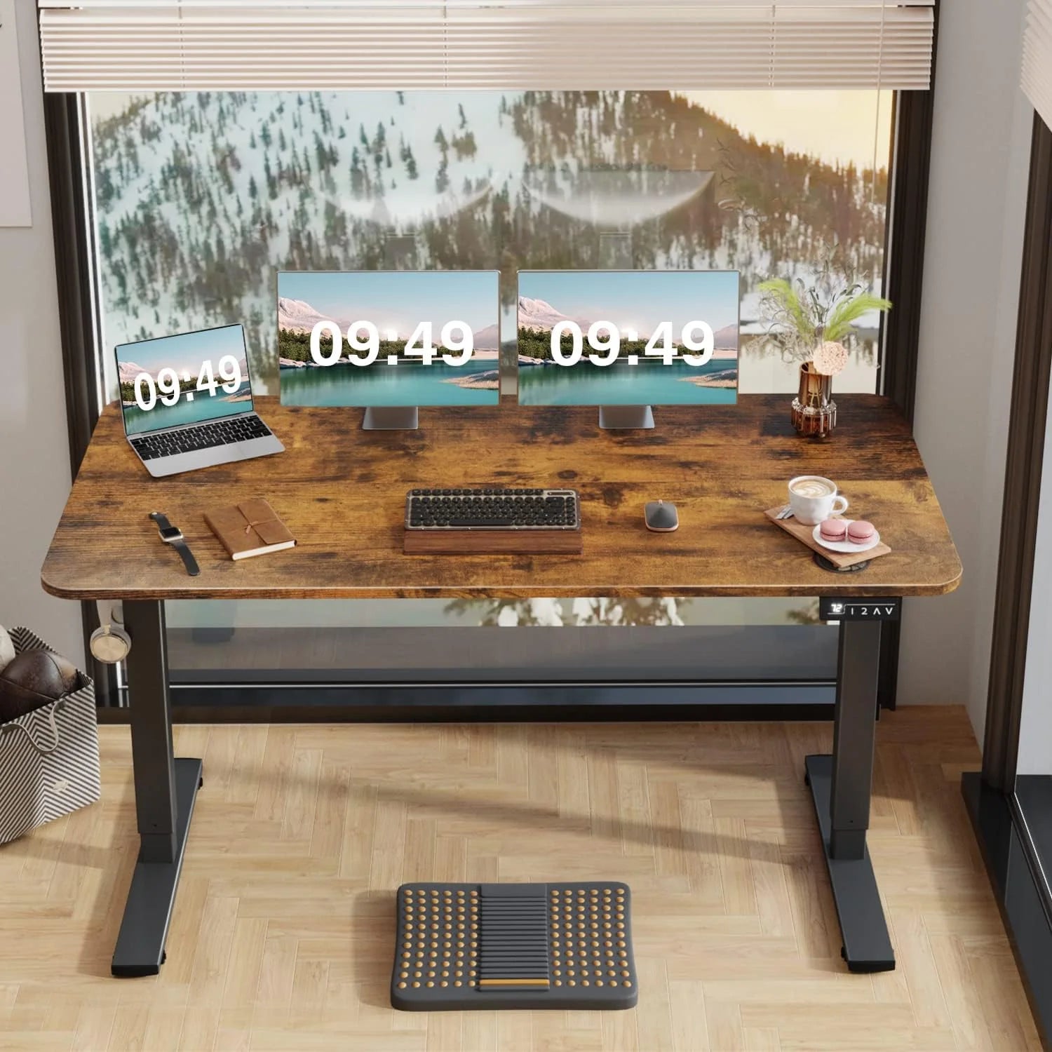 New Arrivals 55 x 24 Inches Electric Height Adjustable Standing Desk Large Sit Stand Up Desk Home Office Computer Desk Memory - Image 82