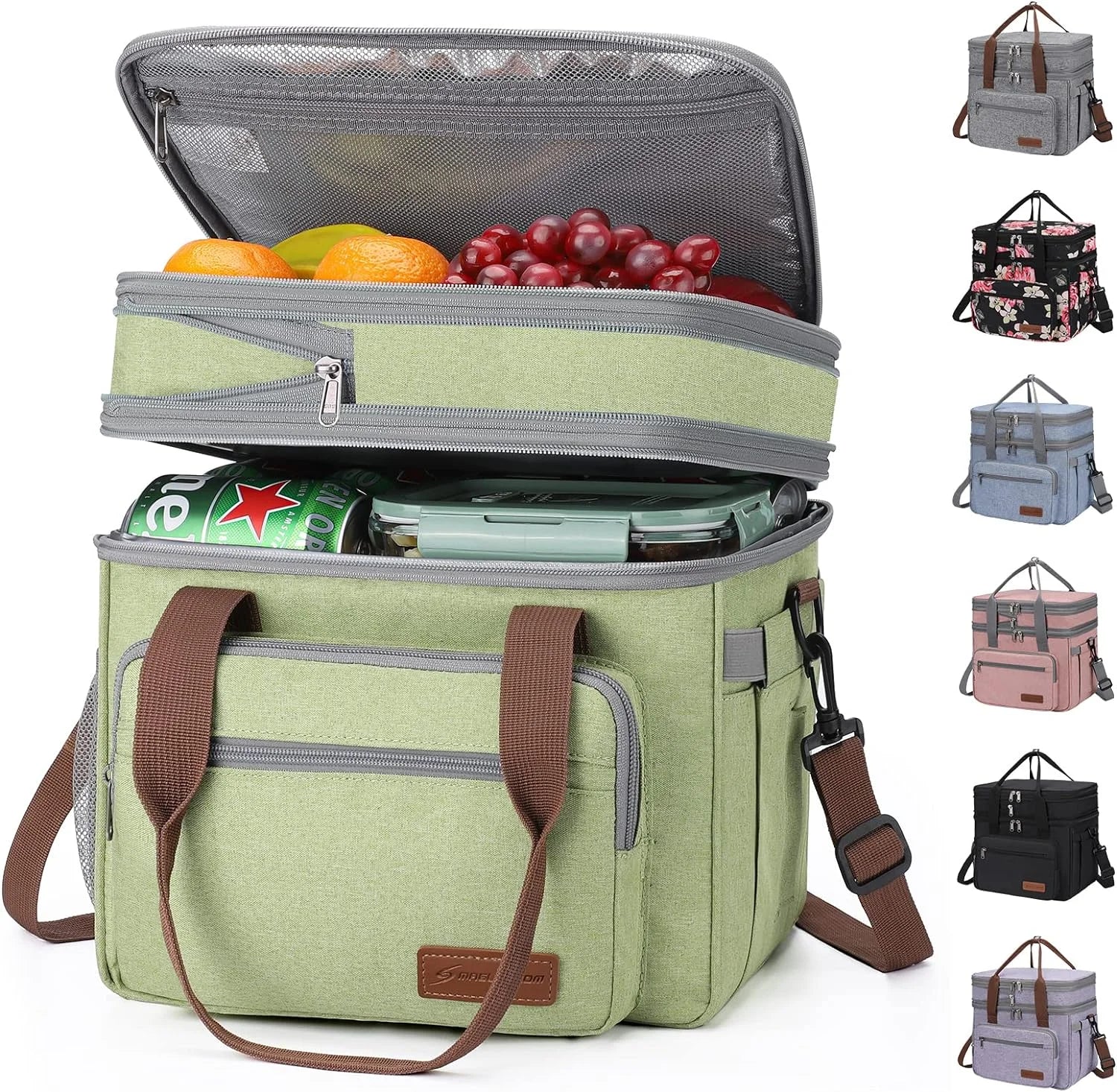 New Arrivals 23L Insulated Lunch Box, Expandable Double Deck Cooler Bag - Image 2