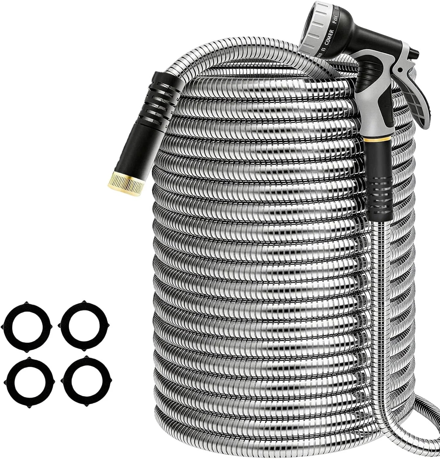 New Arrivals 150ft Stainless Steel Garden Hose, No-Kink Leak-Proof Crush Resistant, 10-Function Nozzle for Lawn Care - Image 6