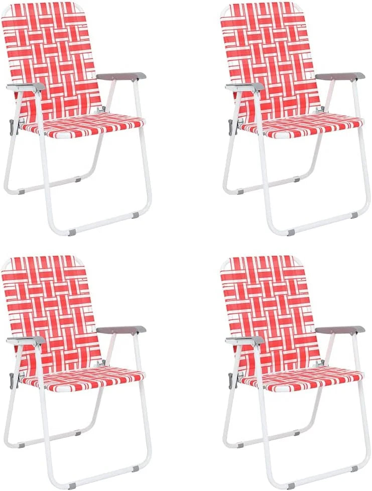 New Arrivals Patio Lawn Webbed Folding Chairs Set of 2, Outdoor Beach Portable Lawn Chair Camping Chair Beach Chair for Yard - Image 8