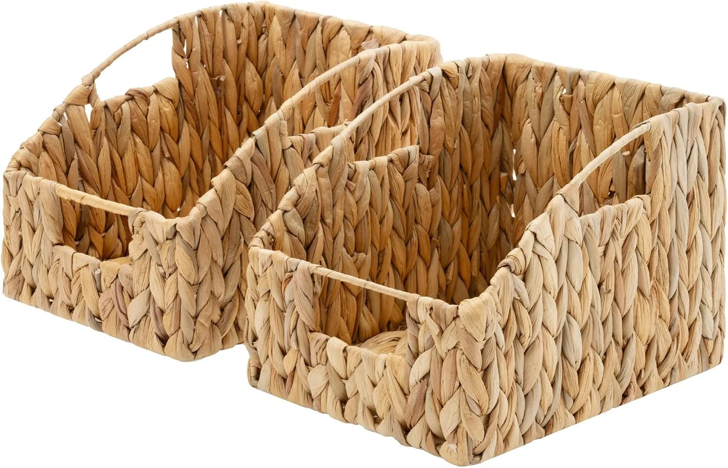 New Arrivals Storage Baskets, Waterproof Wicker Basket with Handles, Wicker Storage Baskets for Pantry, Open Front - Image 4