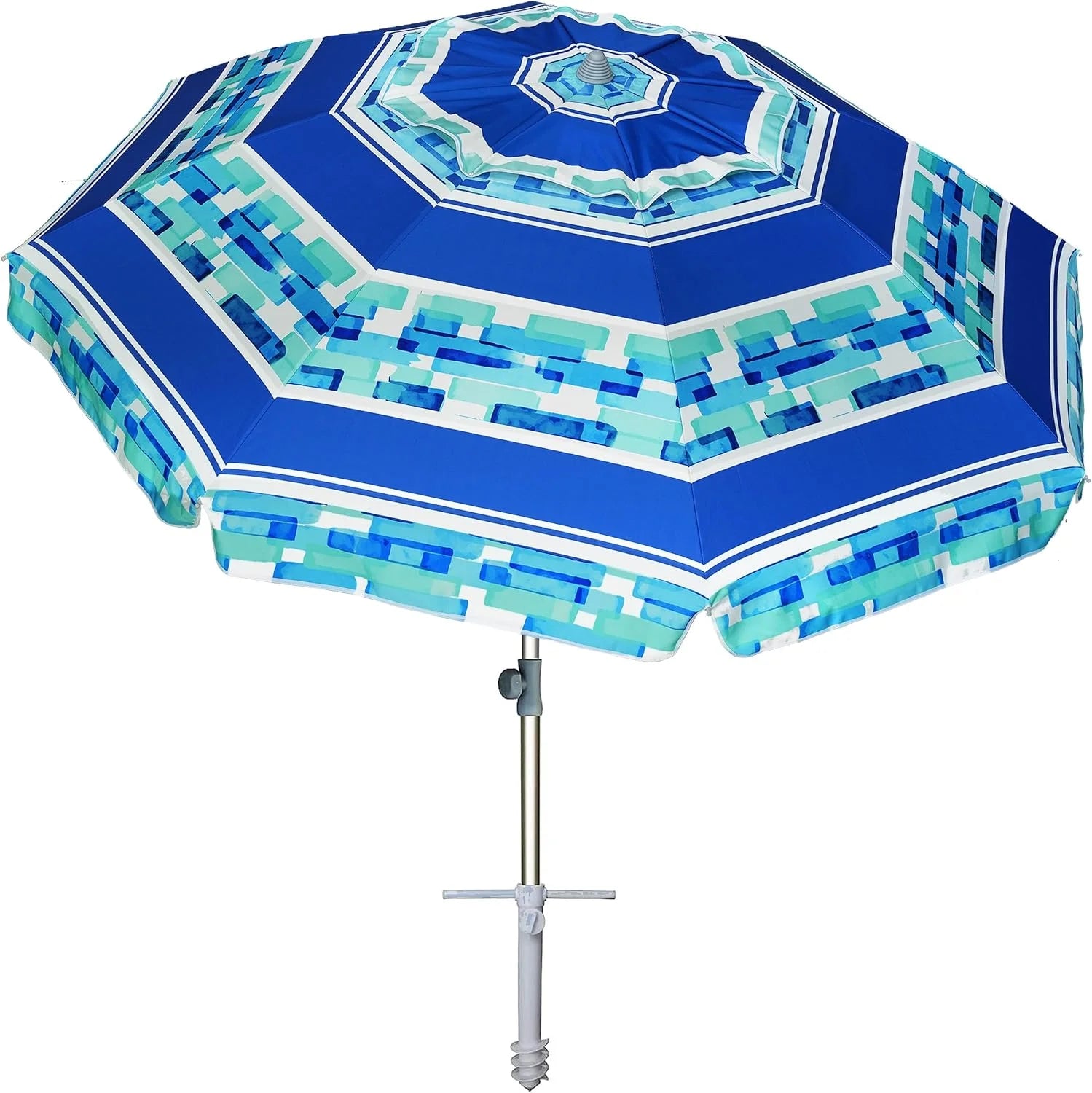 New Arrivals AMMSUN 7ft Heavy Duty High Wind Beach Umbrella with Sand Anchor Vent Tilt UPF 50+ Sun Protection - Image 5