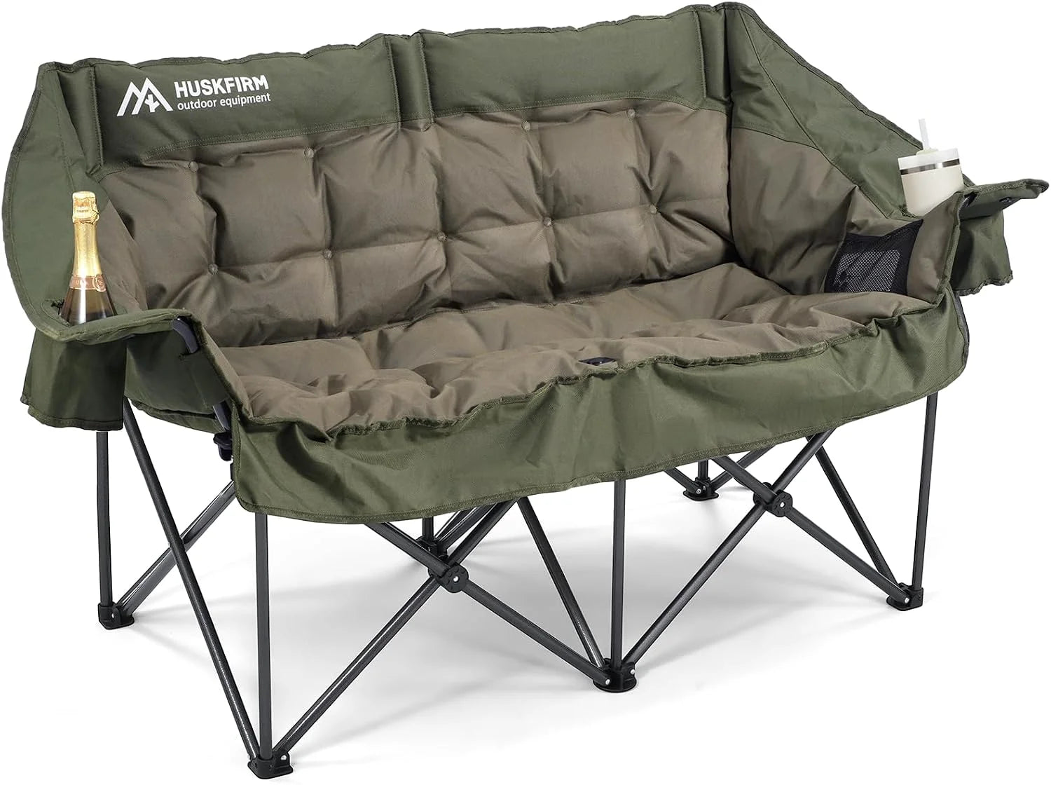 New Arrivals Camping Chairs Padded Loveseat Chair for 2 Person, Heavy Duty Oversized Camping Couch for Adults Outdoor Lawn