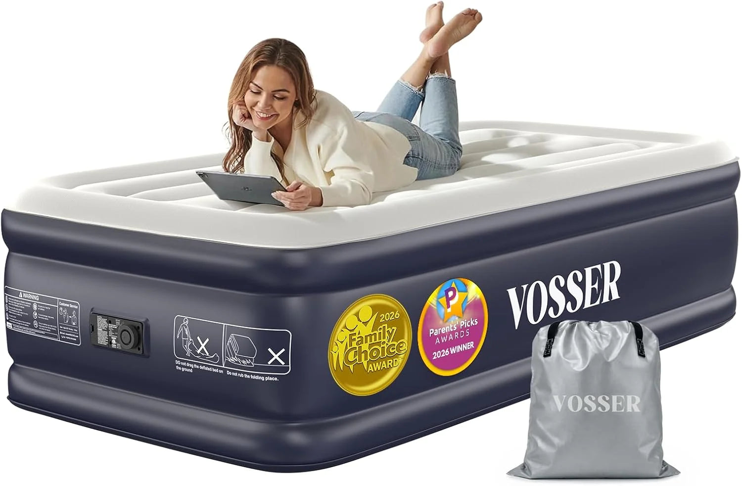 New Arrivals Air Mattress Queen with Built-in Pump, 18 Raised Inflatable Blow Up Mattress, Upgraded Heavy Duty Portable Air - Image 6