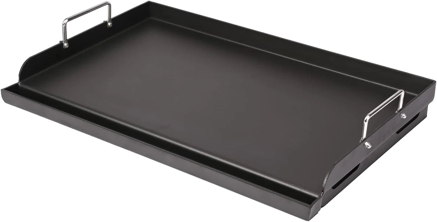 25 x 16 Pre-Seasoned Nonstick Cast Iron Griddle for Gas & Charcoal Grills, Universal Flat Top with Grease Groove - Image 5