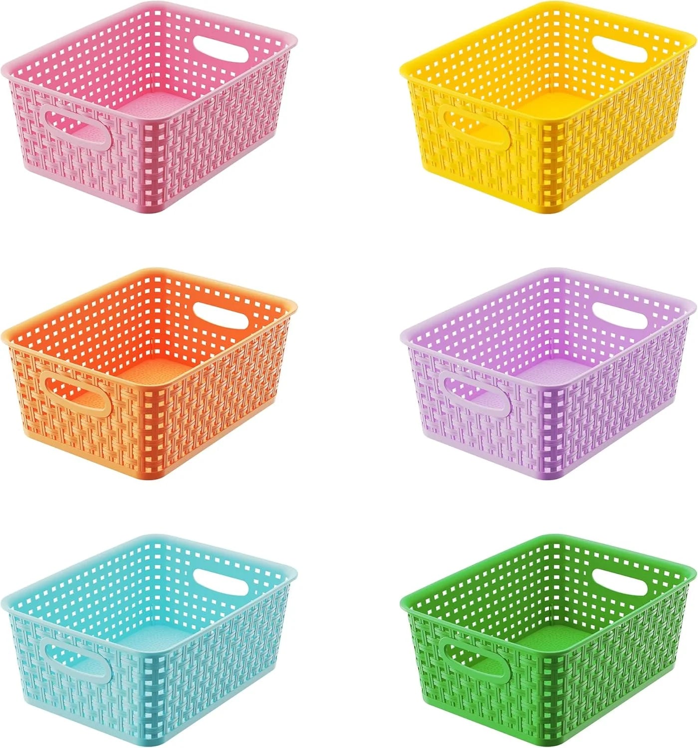 Plastic Storage Weave Baskets, Versatile Shelf Organizer Woven Baskets for Classrooms, Children’s Rooms - Image 2