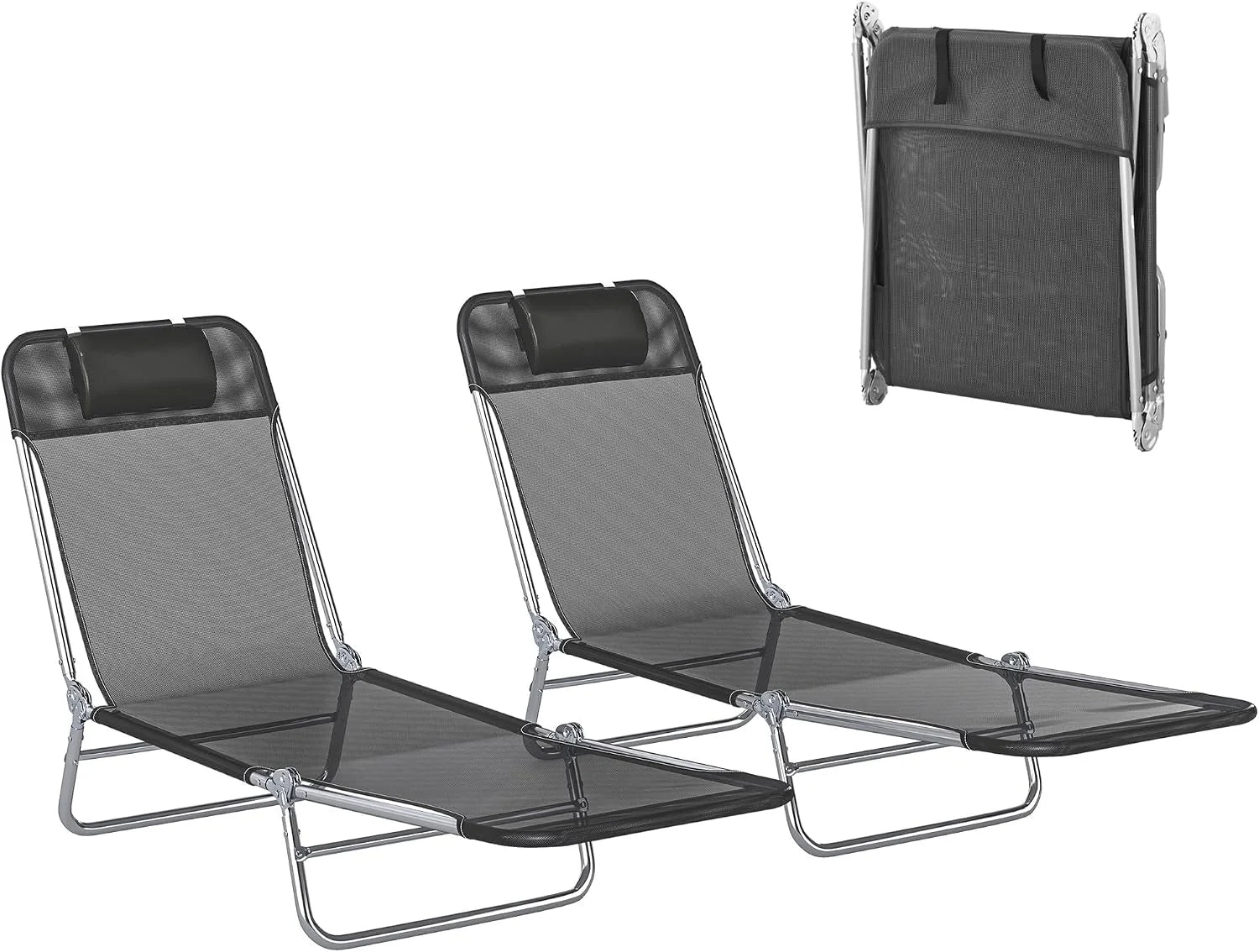Outsunny Folding Chaise Lounge Chair, Pool Sun Tanning Chair bifanuoyard - Image 7