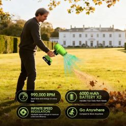 Alternative view of New Arrivals Blower 2×6.0Ah Battery & Charger, Electric Cordless Leaf Blower(Green) – For Yard Cleanup