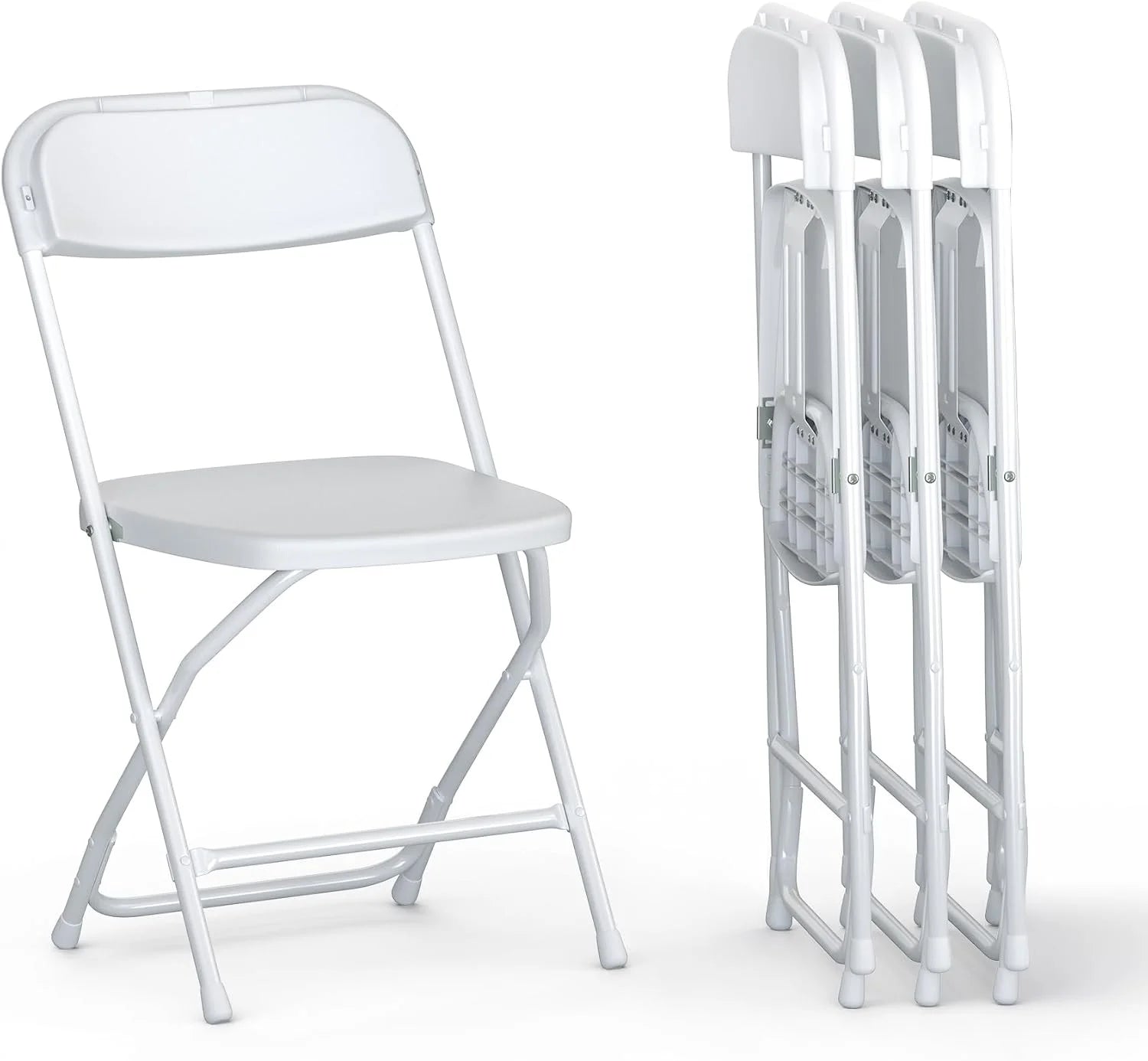 Modern Space 10 Pack Foldable Plastic Chair, Folding & Stackable, 350 lbs Capacity Steel Frame Seats for Indoor - Image 5