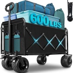 Alternative view of Collapsible Wagon Cart with Wheels Foldable, 360 Lbs Heavy Duty Folding Utility Wagon