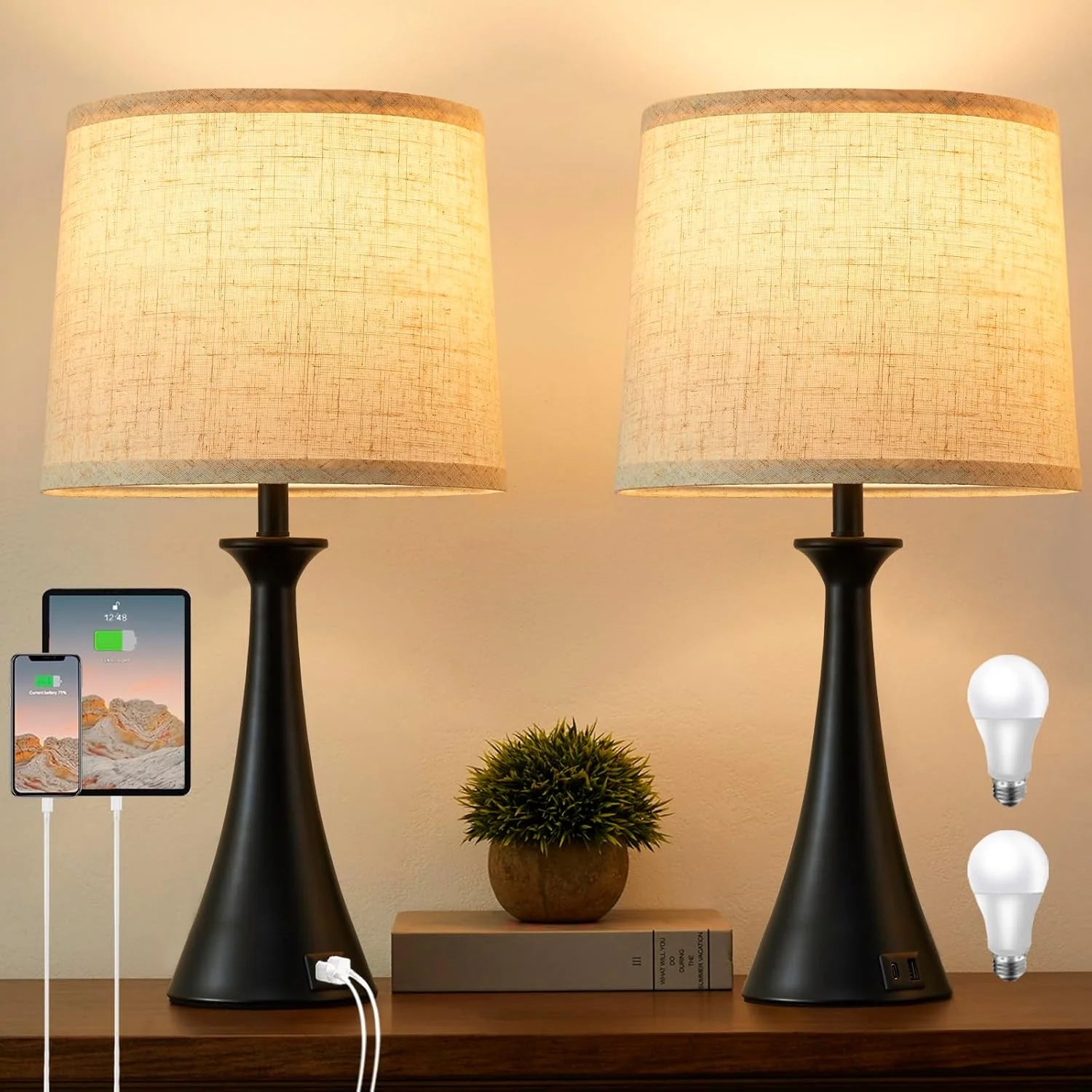 Hikczc Touch Lamp for Living Room Bedroom, Dimmable, Bulb Included bifanuoyard - Image 5
