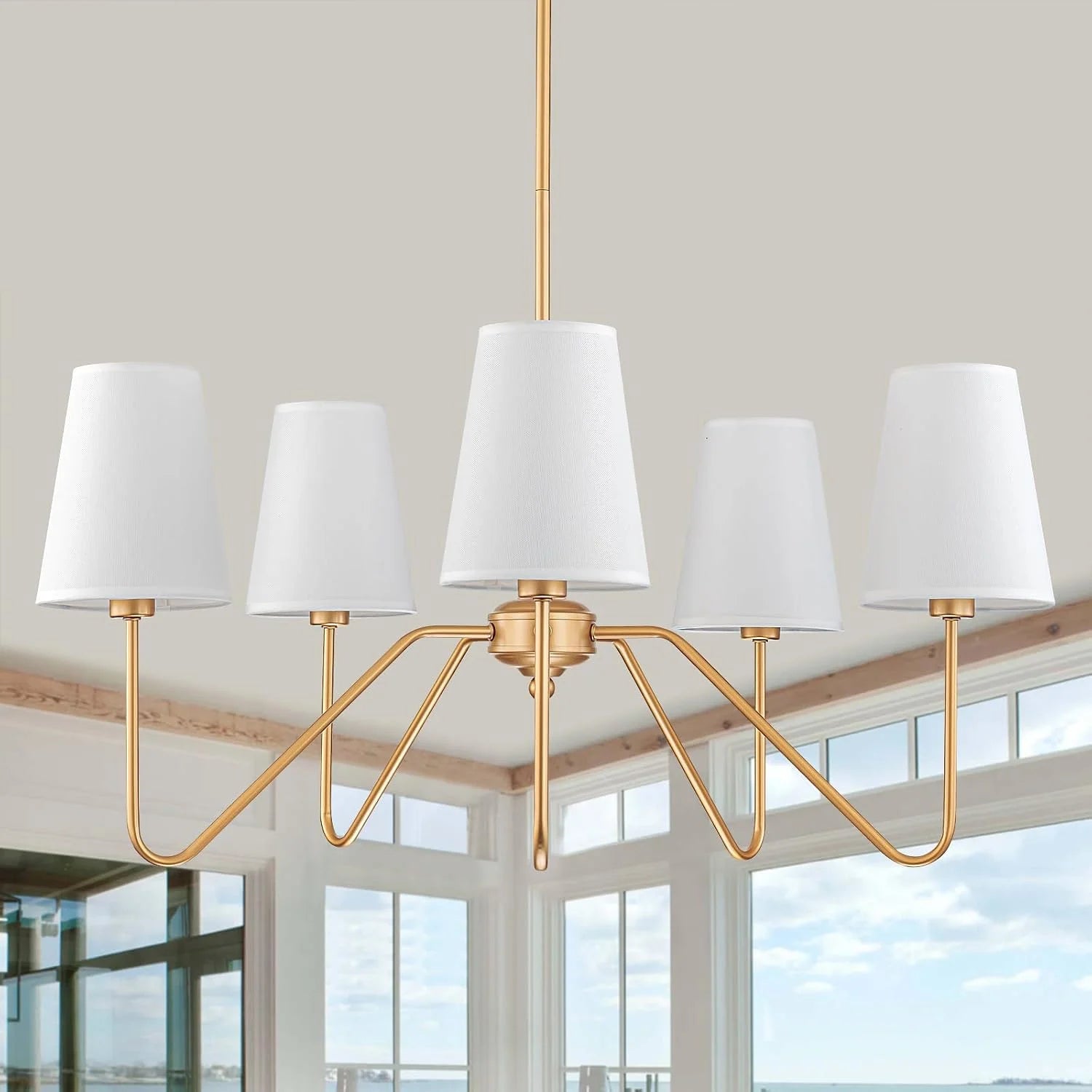 New Arrivals 5-Light Modern Chandeliers, 30 Black Farmhouse Light Fixture