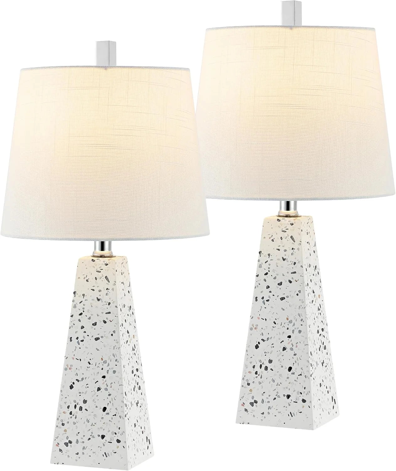 JONATHAN Y 20.5 White Marble Finish Modern Resin Table Lamp for Bedroom Living Room, Bulb Included bifanuoyard - Image 5