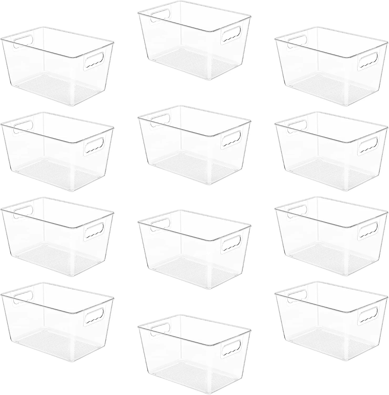 6 Pack Clear Storage Bins, Pantry Organizer Bins with Handle, Large, BPA-free Plastic Bins, Pantry Storage bifanuoyard - Image 4