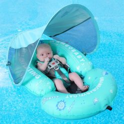 Alternative view of Mambobaby Baby Pool Floats Hammock with Canopy, Portable Swimming Floating Toys Self-Inflating Water Hammock Pool