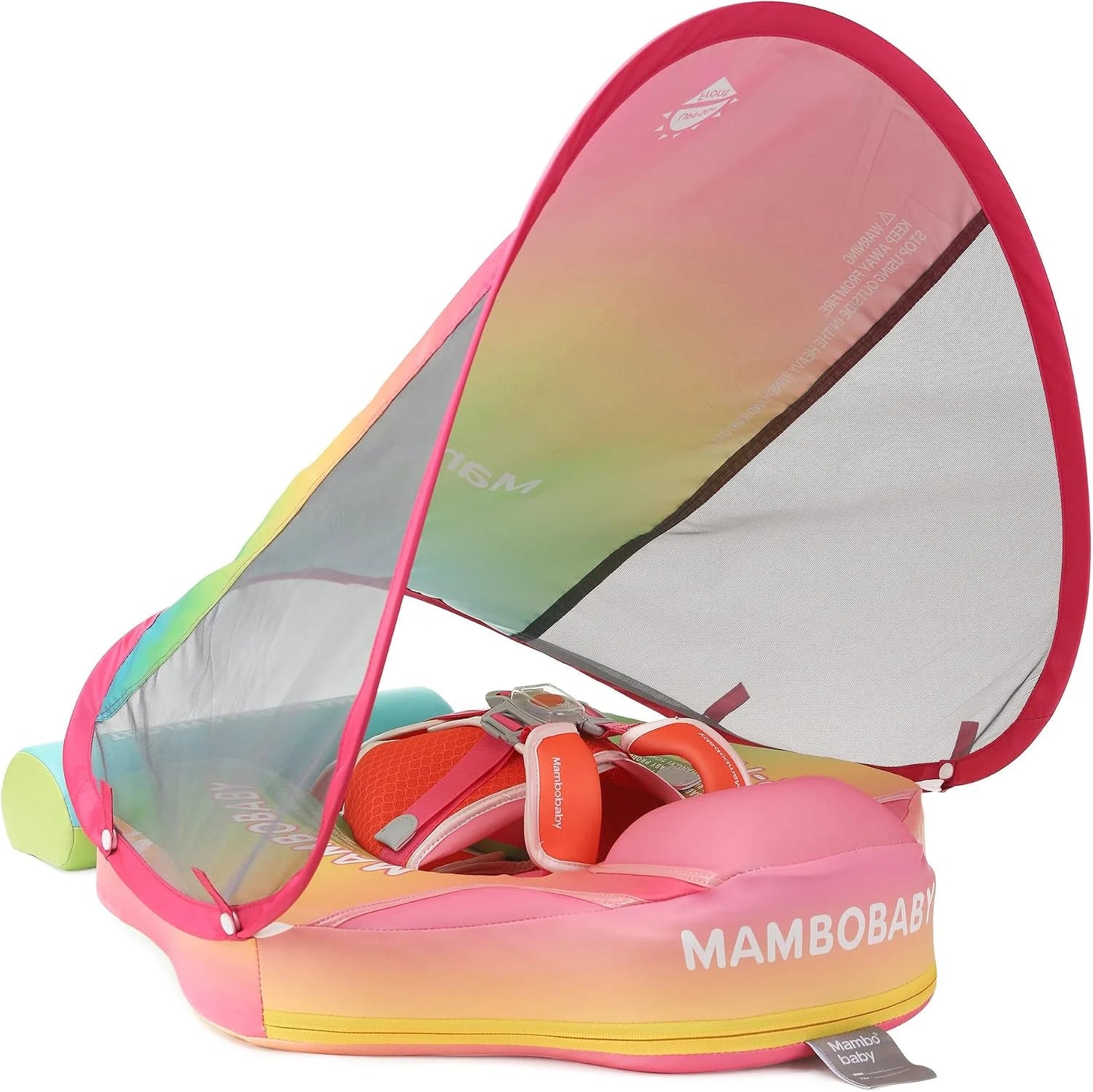 Mambobaby Float Self-Inflating Baby Pool Floats Hammock with Canopy, Compressible Folding Baby Floating Bed bifanuoyard - Image 2