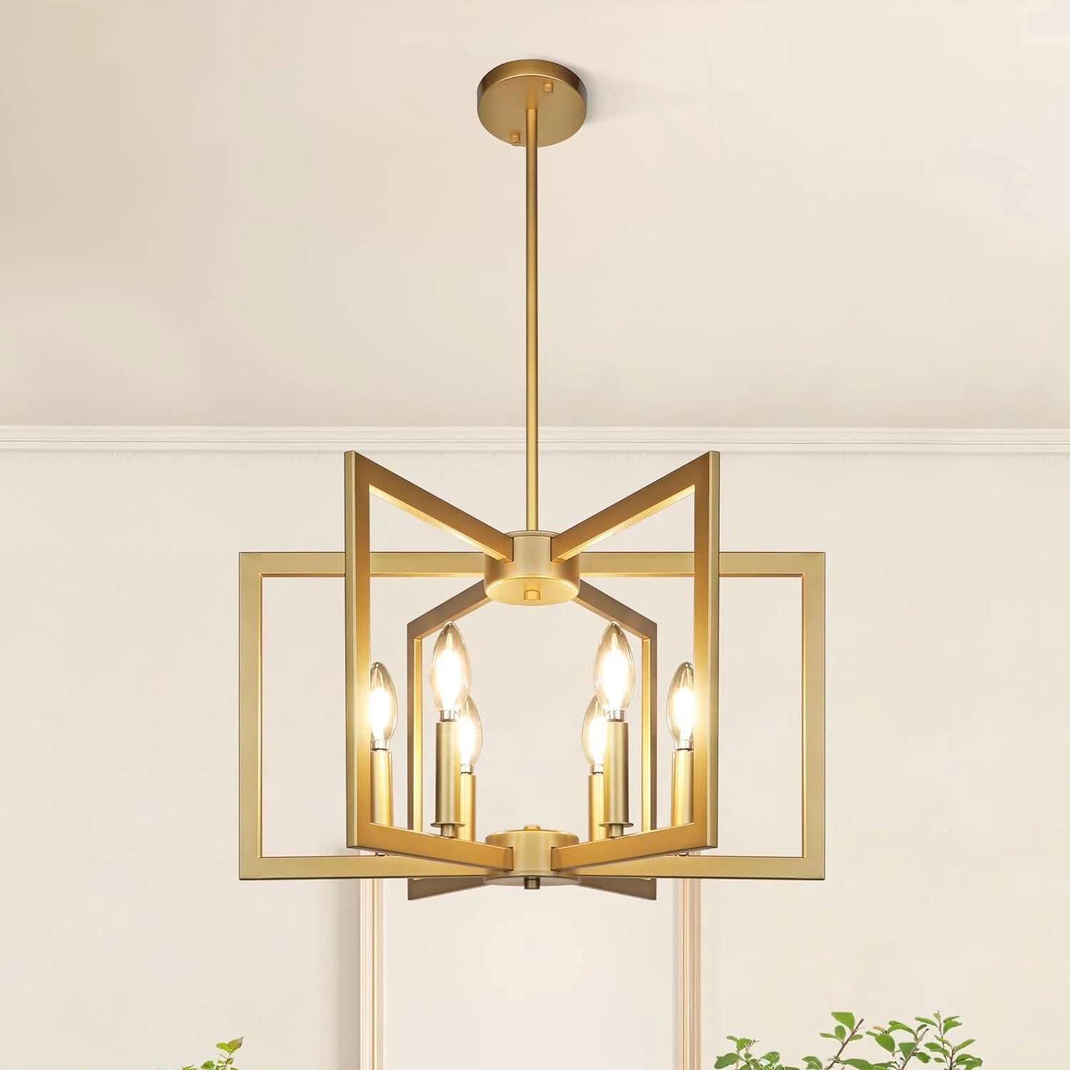 New Arrivals 6-Light Gold Pendant Light, Modern Farmhouse Dining Room Light Fixtures Over Table - Image 4