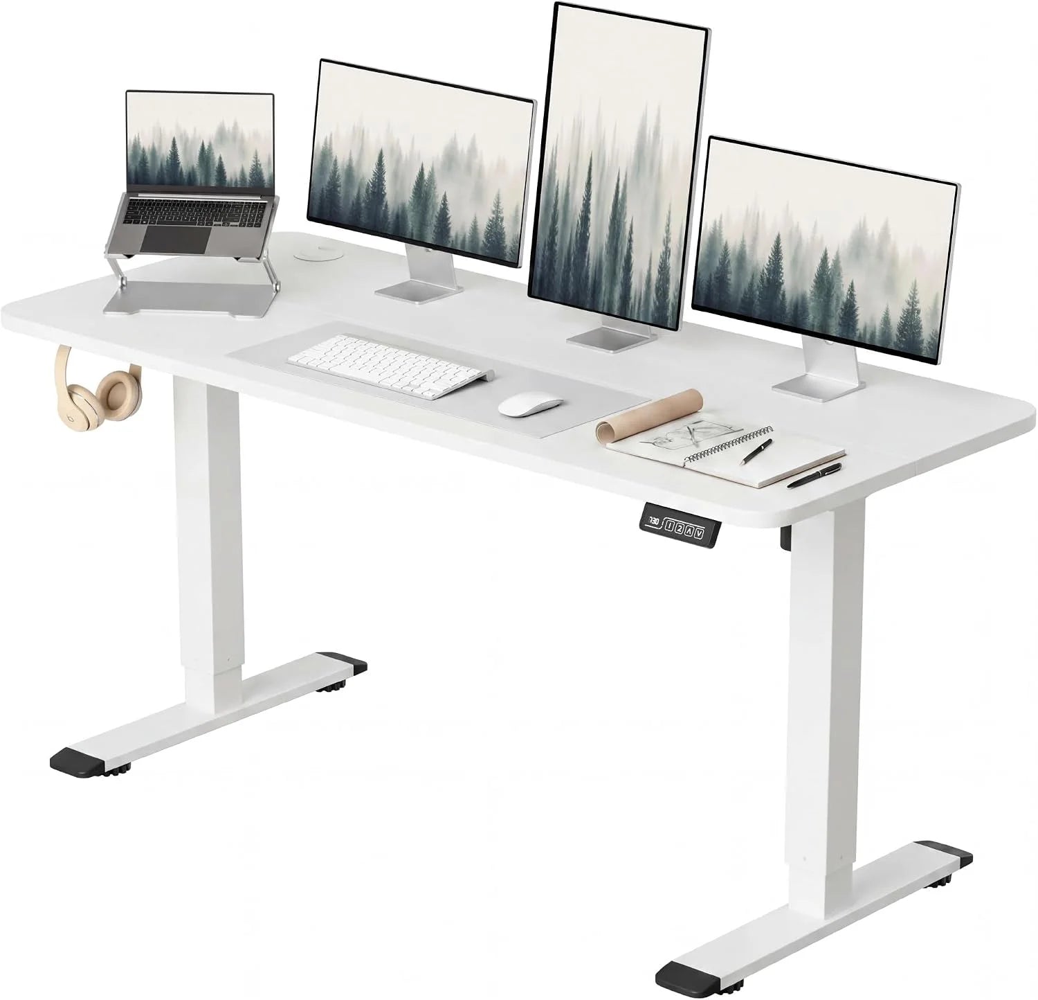New Arrivals 55 x 24 Inches Electric Height Adjustable Standing Desk Large Sit Stand Up Desk Home Office Computer Desk Memory - Image 14