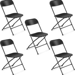 Alternative view of 10 Pack White Plastic Folding Chair, Indoor Outdoor Portable Stackable Commercial Seat with Steel Frame 350lb.