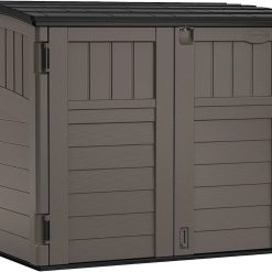 Alternative view of New Arrivals 34 Cu Ft Horizontal Storage Shed, Resin, Lockable, Stoney Black