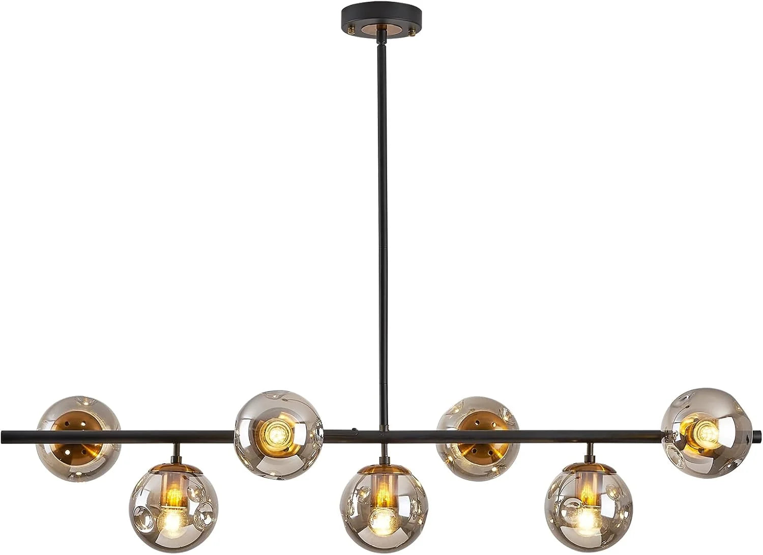 New Arrivals 6-Light Glass Globe Sputnik Chandelier Modern Matte Black and Gold Ceiling Light Fixture Vintage Hanging - Image 3