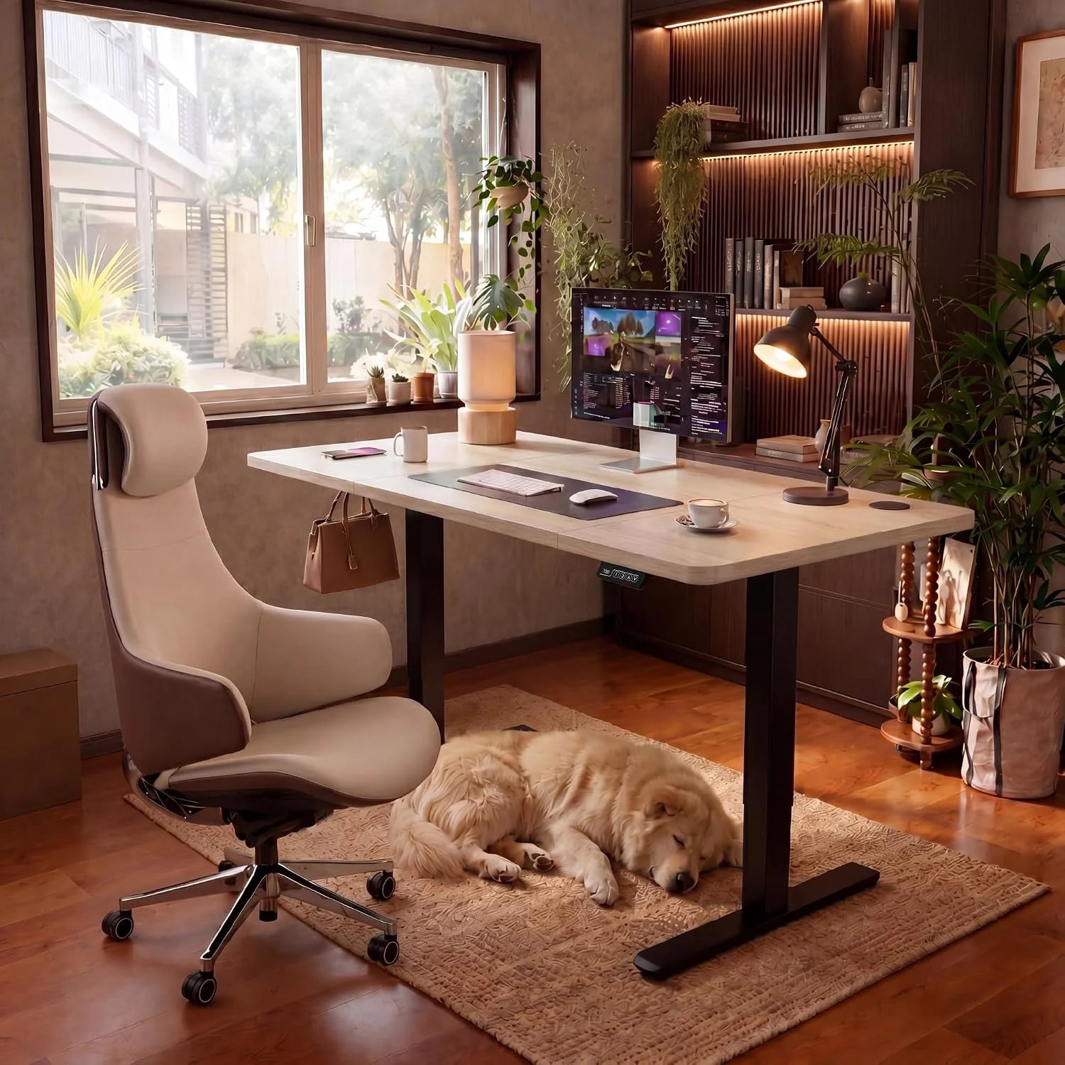 New Arrivals 55 x 24 Inches Electric Height Adjustable Standing Desk Large Sit Stand Up Desk Home Office Computer Desk Memory - Image 60