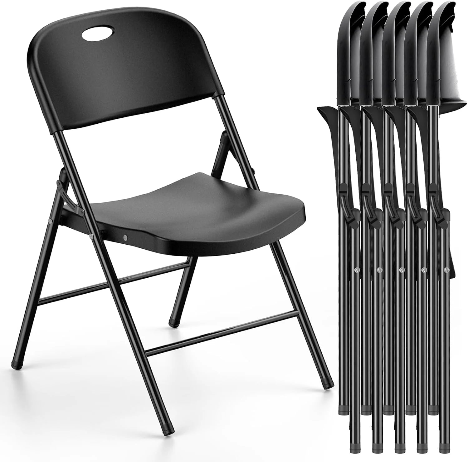 350 Weight Limit Heavy Duty Plastic Folding Chair with Reinfoced Steel Frame for Indoor and Outdoor, Wedding - Image 6