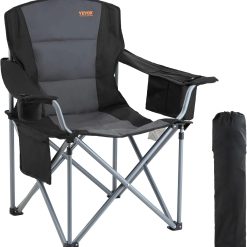 Alternative view of New Arrivals Oversized Camping Folding Chair, Portable Heavy Duty Outdoor Quad Lumbar Back Padded with Side Pockets, 2 Pack