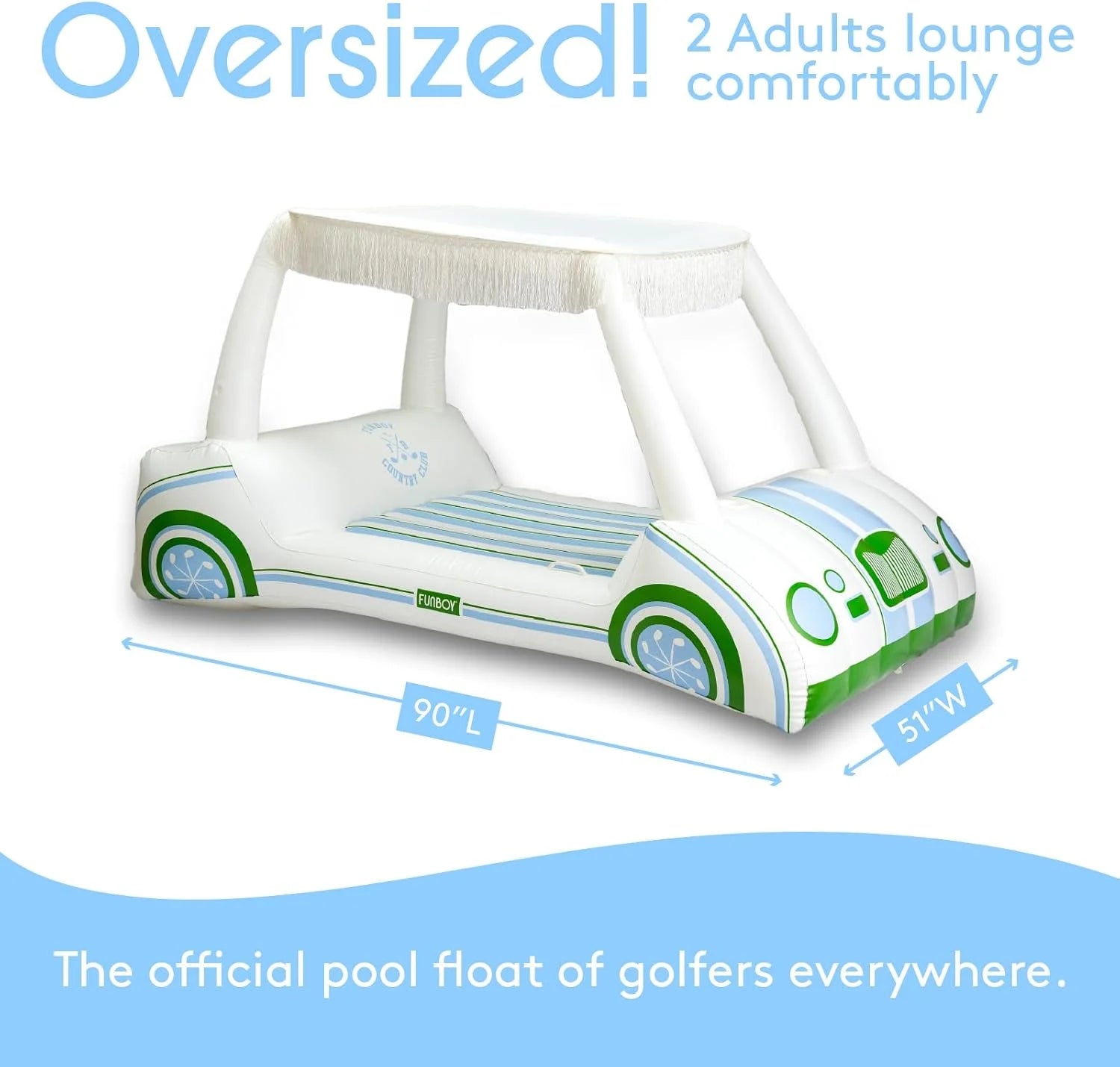 New Arrivals Giant Inflatable Luxury Golf Cart Pool Float, Two Cup Holders - Image 8