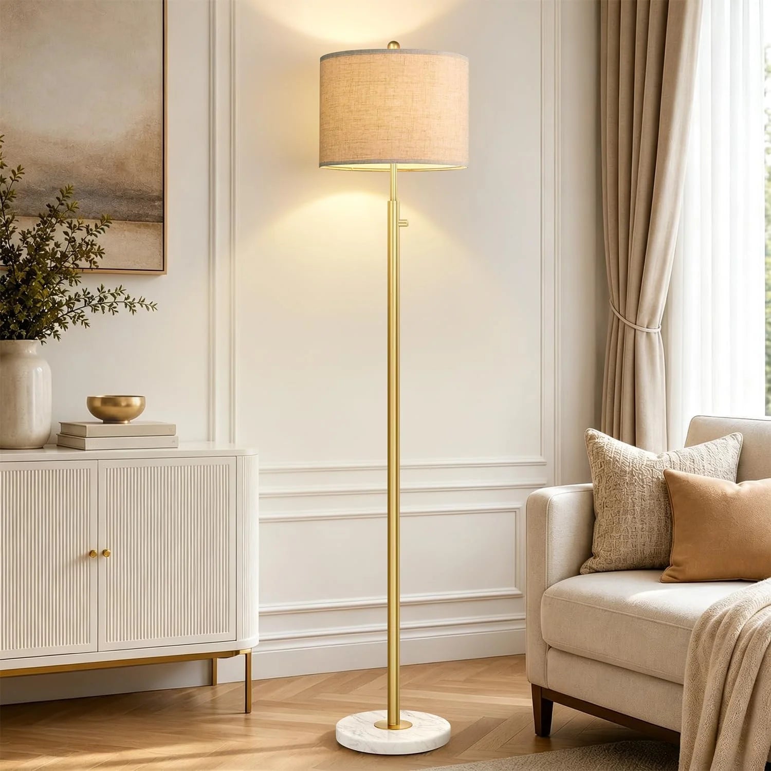 Nintiue Dimmable Gold Floor Lamp bifanuoyard