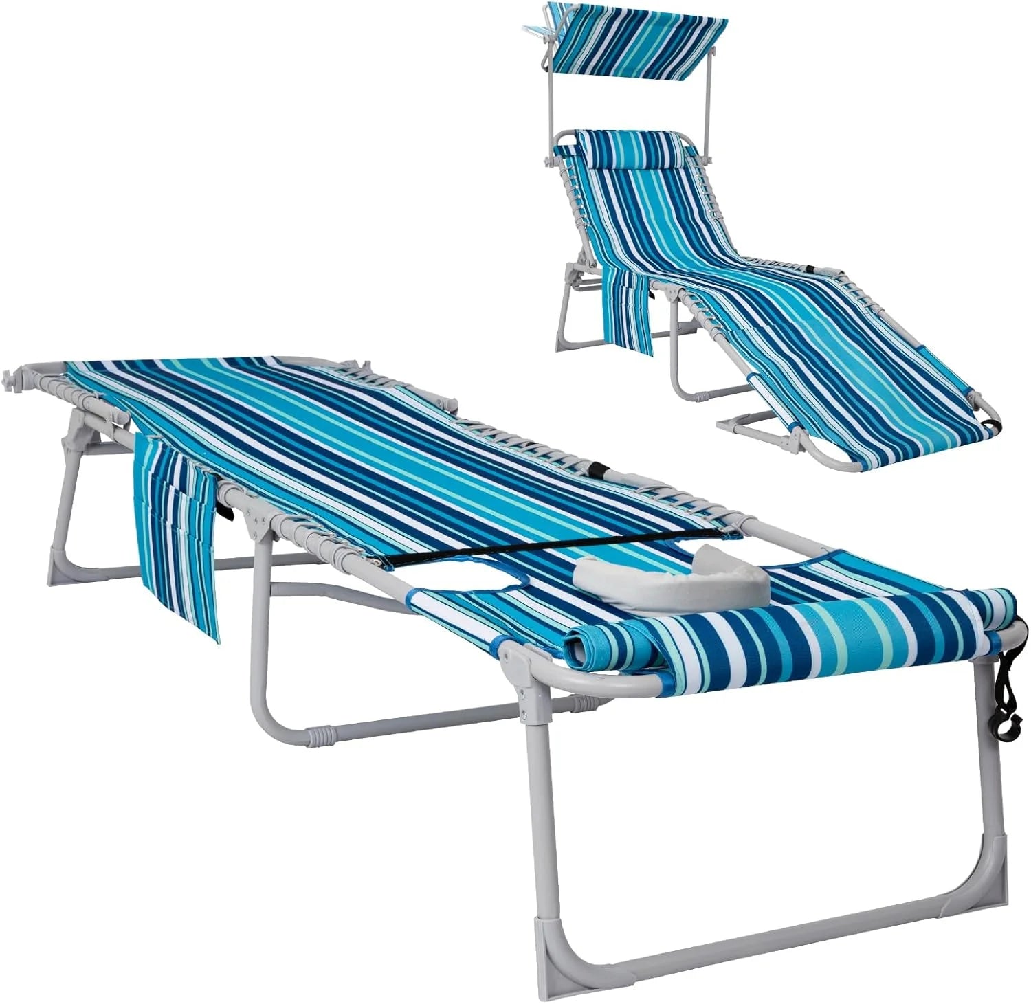 WEJOY Folding Tanning Chair with Face Hole, 5-Position Face Down Beach Lounge Chair for Sunbathing bifanuoyard
