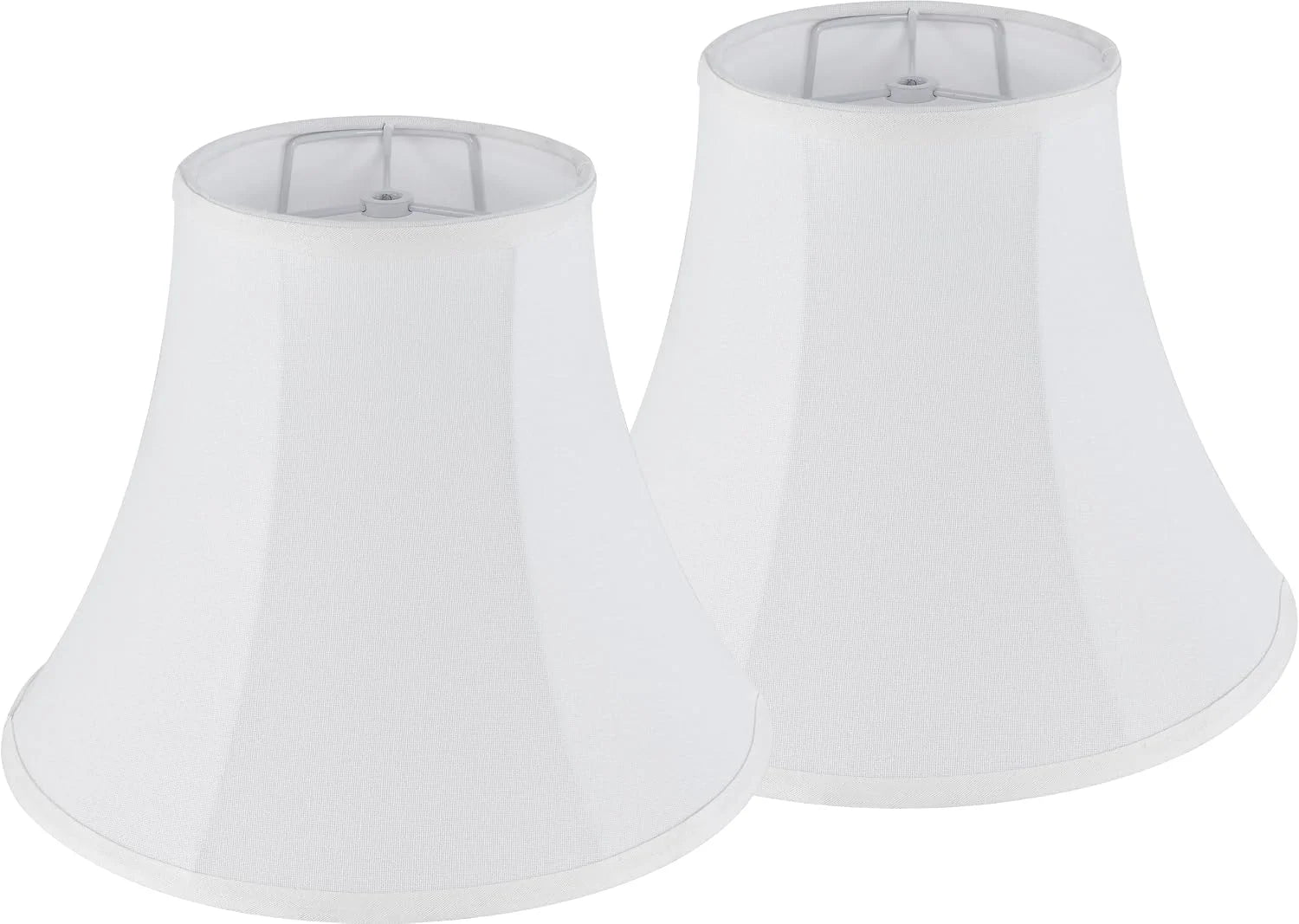 New Arrivals White Bell Lamp Shades Set of 2 Medium Shade 6.7“Top x 13“Bottom x 10“High(Spider) Traditional Lampshade - Image 6