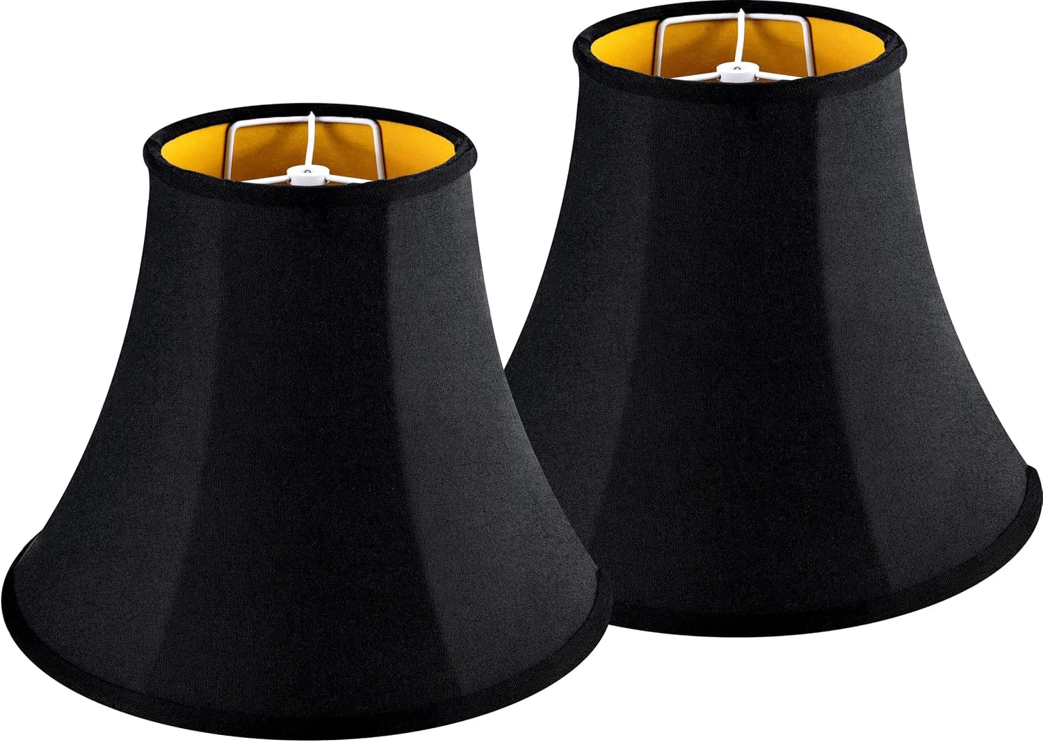 New Arrivals White Bell Lamp Shades Set of 2 Medium Shade 6.7“Top x 13“Bottom x 10“High(Spider) Traditional Lampshade - Image 2