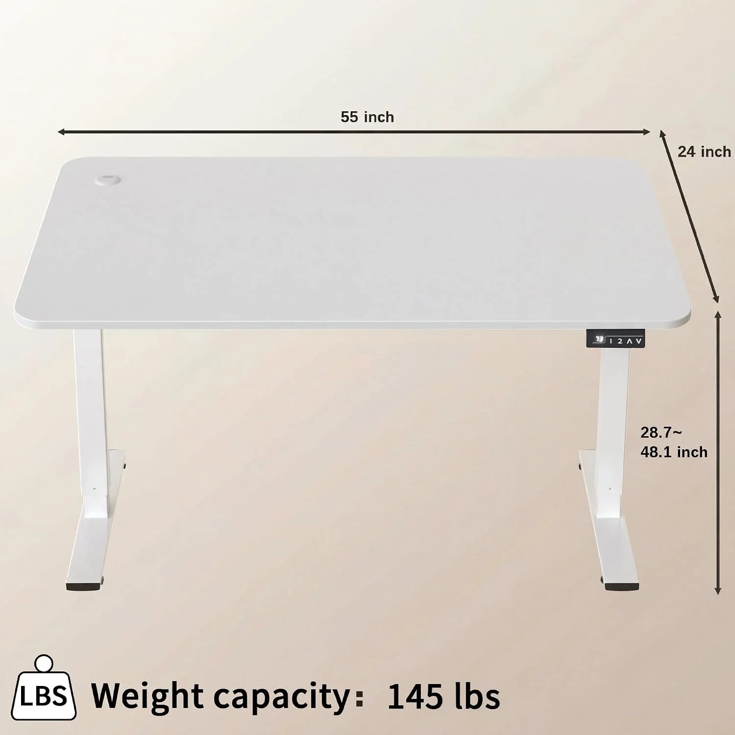 New Arrivals 55 x 24 Inches Electric Height Adjustable Standing Desk Large Sit Stand Up Desk Home Office Computer Desk Memory - Image 86