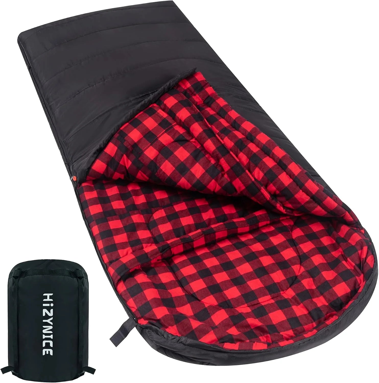 HiZYNICE Cold Weather Sleeping Bag 100% Cotton Flannel XXL for Adults Big and Tall, Free Compression Sack bifanuoyard - Image 2