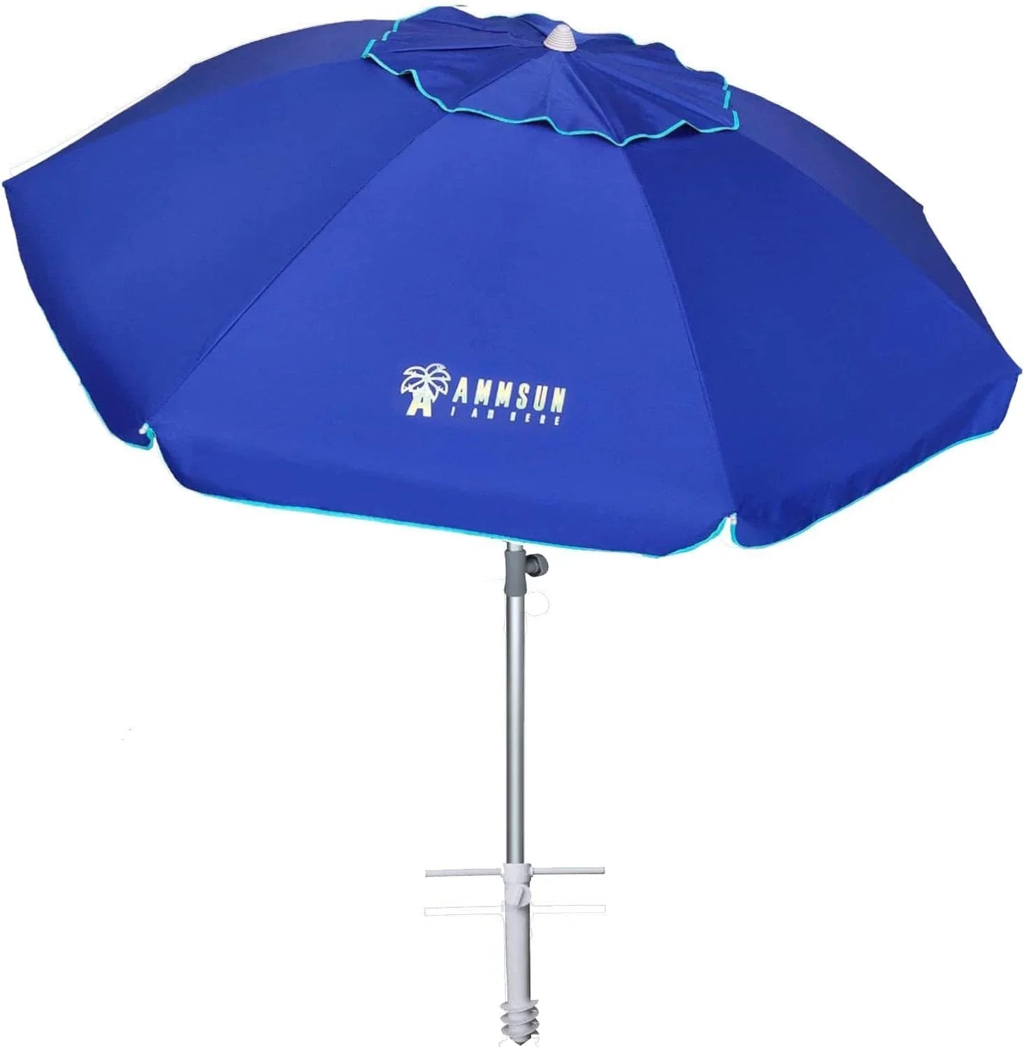 New Arrivals AMMSUN 7ft Heavy Duty High Wind Beach Umbrella with Sand Anchor Vent Tilt UPF 50+ Sun Protection - Image 2