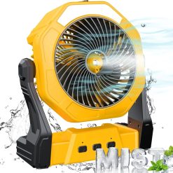 Alternative view of Ausic Portable Misting Fan for Outdoor Cooling, [8-35Hrs] Battery Powered Mist Fans with Water Misters & LED Lantern