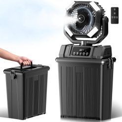 Alternative view of Etholzon 40000mAh Misting Fans for Outside, 15L Large Tank Portable Misting Fan, Wide 270° Coverage for Camping Patio bifanuoyard