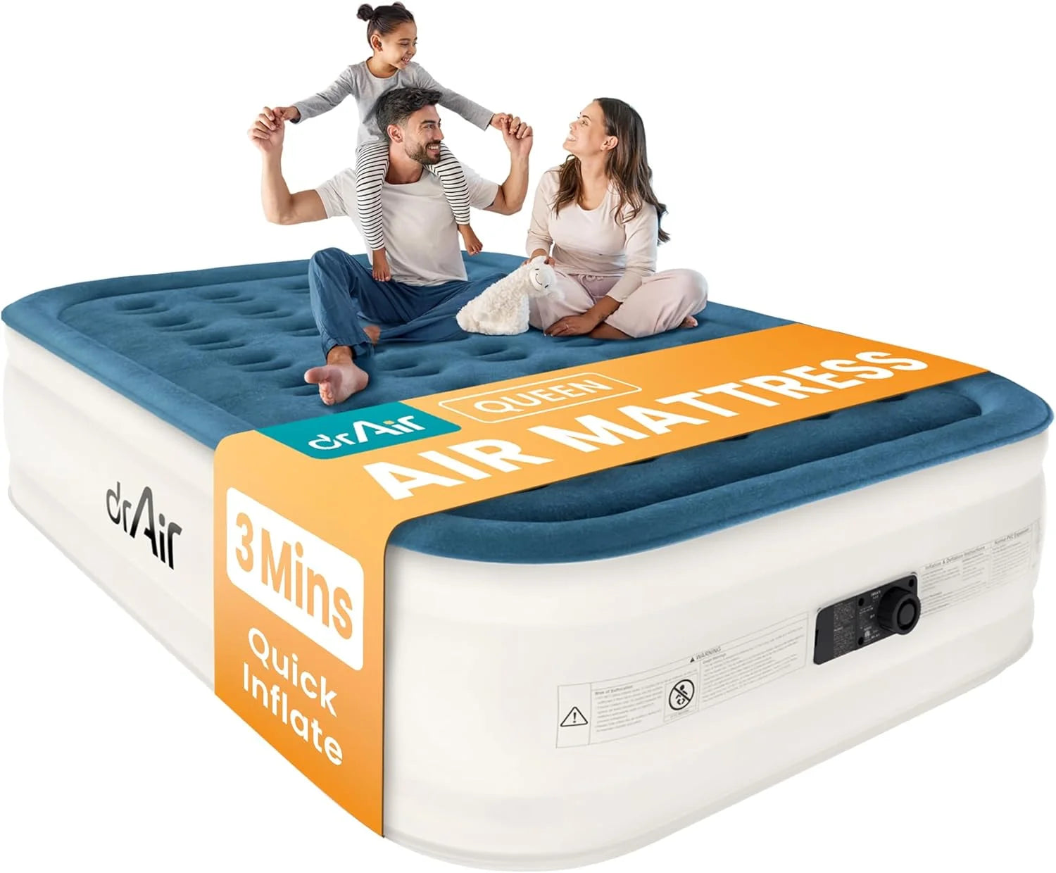 New Arrivals Air Queen Air Mattress with Built-in Pump, 18 Raised Blow Up Mattress, 800 lbs Max Honeycomb Air Bed - Image 6