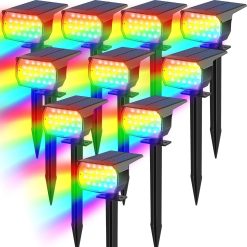 Alternative view of New Arrivals Solar Spot Lights Outdoor 10 Pack, [46 LED/3 Modes] Solar Landscape Spotlights Waterproof