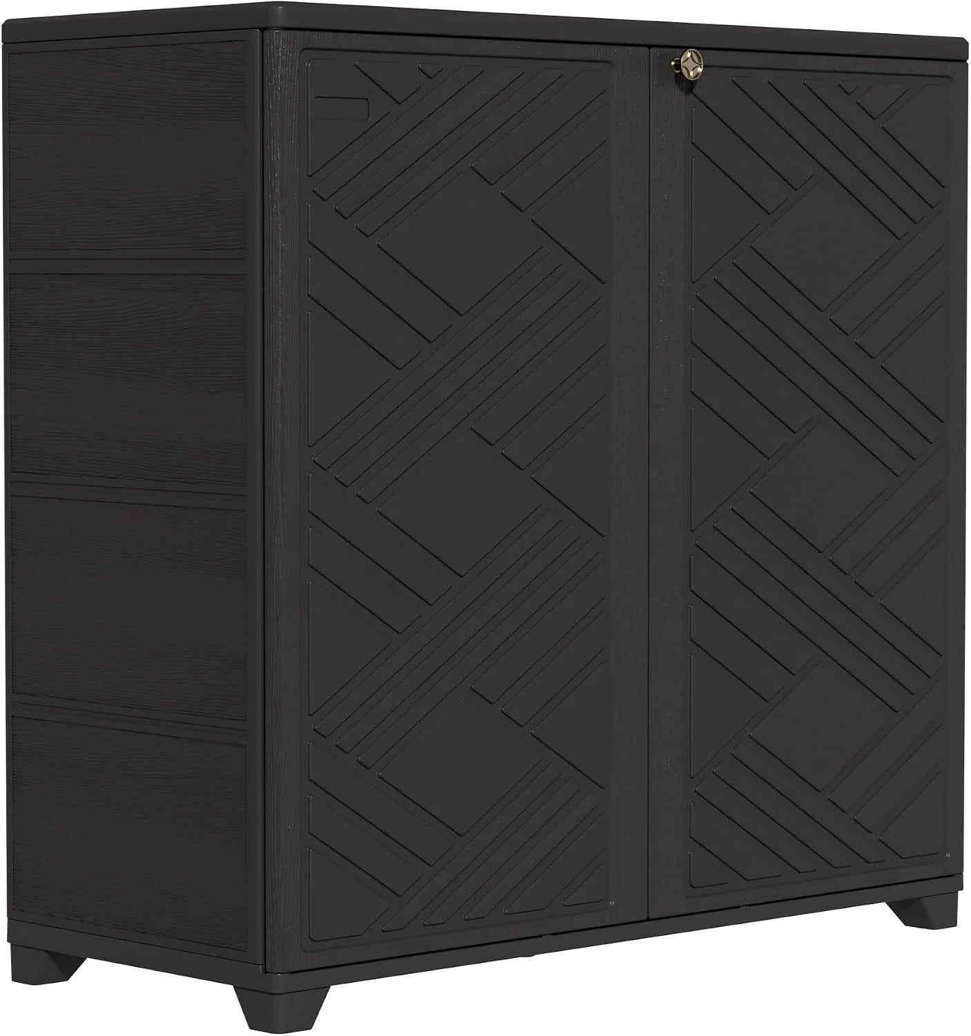 New Arrivals Indoor/Outdoor Storage Cabinet Waterproof, 34x15x34 Plastic Outdoor Storage Box for Garden Balcony Bathroom - Image 4