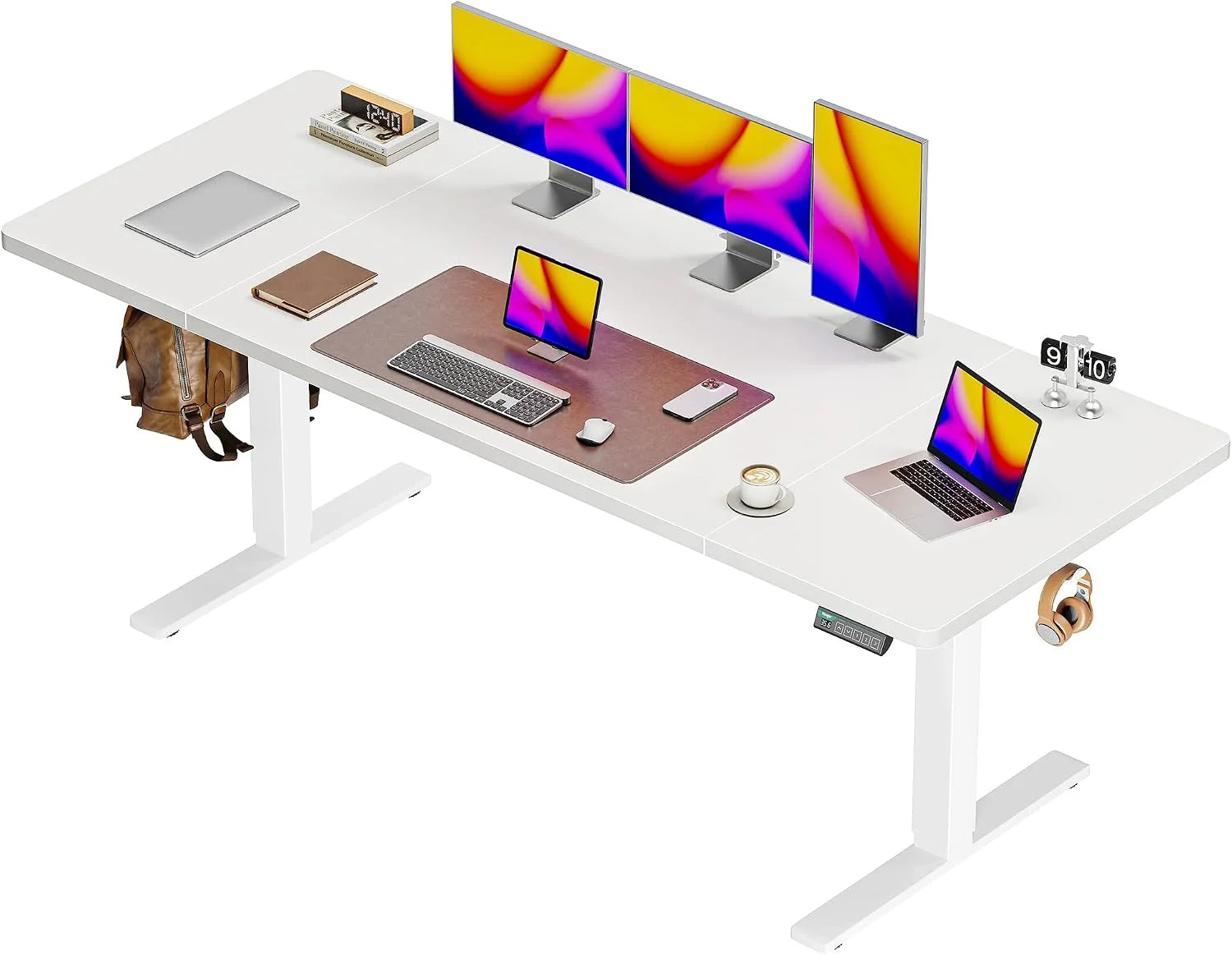 New Arrivals 55 x 28 Large Electric Standing Desk, Height Adjustable Computer Desk, 27.6 Deep Desktop - Image 5