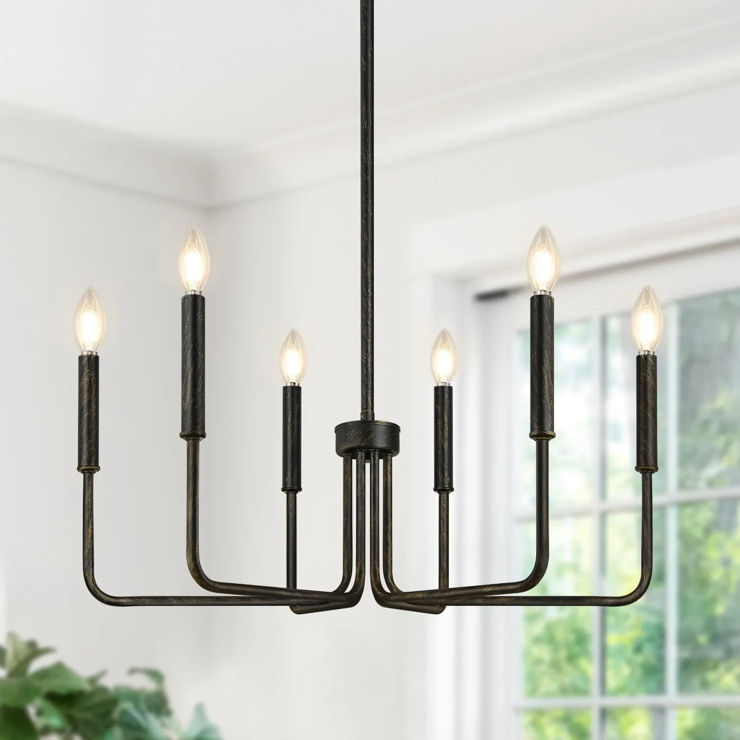 6-Light Farmhouse Chandelier for Dining Room Lighting Fixtures Hanging bifanuoyard - Image 9